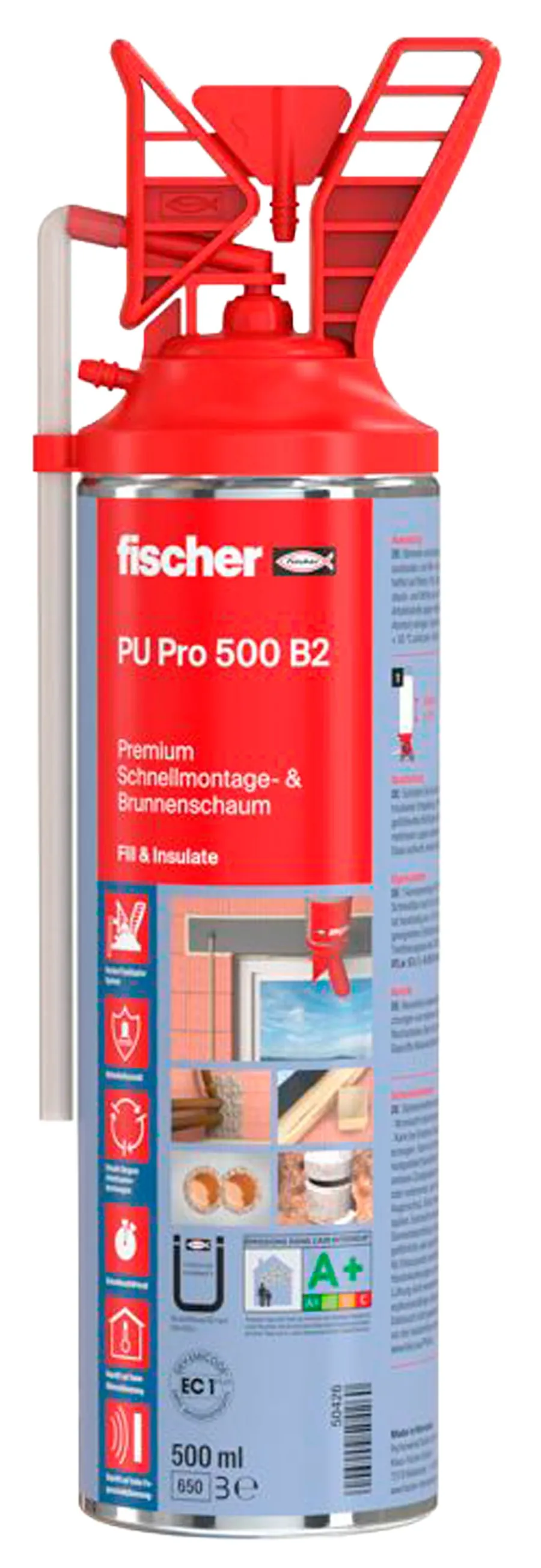 Espuma de Montaje FISCHER PU-PRO-500 — Espuma de poliuretano — 500 ml — New Panel